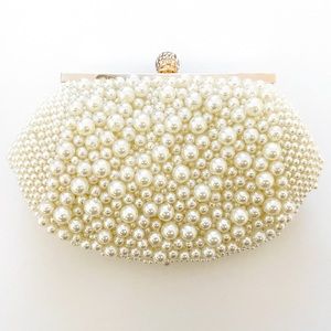 Pearl Clutch Elegant Beaded Evening Bag